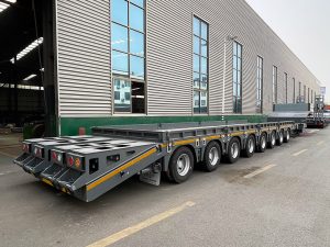 Pull-Out Folding Hydraulic Ladder Low Flatbed Semi-Trailer